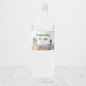 Camping Woodland Verjaardag Waterfles Label Waterfles Etiket (Voorkant)