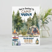Camping Woods Camp extérieur Invitations d'anniver (Debout devant)