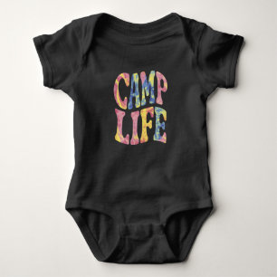 Camping Zomer Meisjes Camp Life Stropdas-Die Retro Romper