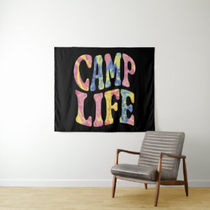Camping Zomer Meisjes Camp Life Stropdas-Die Retro Wandkleed
