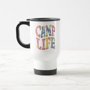 Camping Zomer Meisjes Kampeer Leven Tie-Dye Retro  Reisbeker