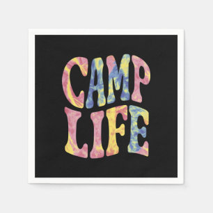 Camping Zomer Meisjes Kampeer Leven Tie-Dye Retro  Servet