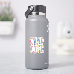 Camping Zomer Meisjes Kampeer Leven Tie-Dye Retro Sticker