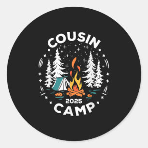 Camping Zomervakantie Crew Cousin Camp 2025 Ronde Sticker