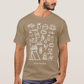 Campingrail pictogram set retro t-shirt