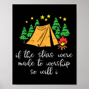 Campingsterren gemaakt om Christelijke camper Mann Poster
