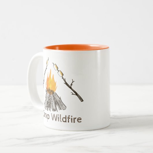 Campire avec des Marshmallows Toasting Custom Mug (Devant gauche)