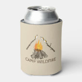 Campire met Toasting Marshmallows Koelbox Blikjeskoeler (Blikje Voorkant)