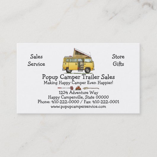 Campmobile Camper Van Visitekaartje (Voorkant)
