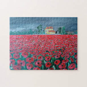 Campo de Amapolas Schilderij door Alfred Fox Legpuzzel