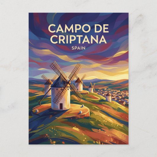 Campo de Criptana-molens Spanje Briefkaart (Voorkant)