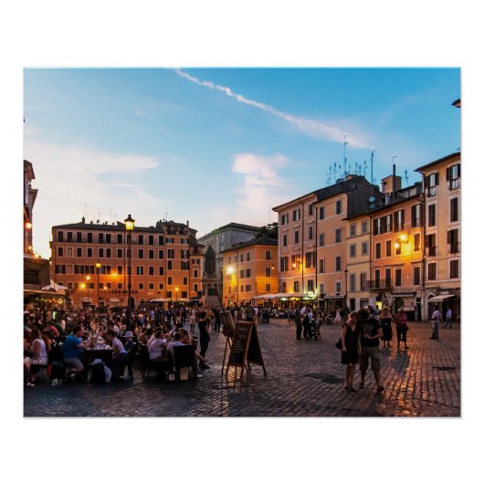 Campo de' Fiori Rome Poster parfait | Coucher de s (Devant)