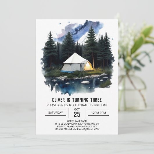 Campout Adventure Invitation Anniversaire (Debout devant)