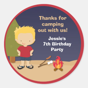 Campout Anniversaire Fête Favoriser Stickers