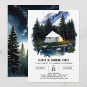 Campout Avontuur Verjaardag Uitnodiging (Voorkant / Achterkant)