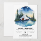 Campout bij de Forest Stream Verjaardag Kaart (Voorkant / Achterkant)