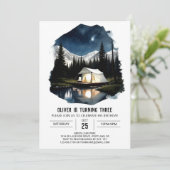 Campout dans les montagnes Invitation d'anniversai (Debout devant)