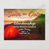 Campout Family Reunion Enregistrer La Date Modèle (Devant)