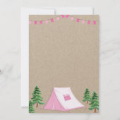 Campout fille Anniversaire Invitation Jardin Campi (Dos)