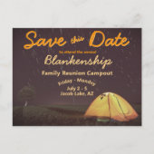 Campout reünie viering Save the Date Sjabloon (Voorkant)
