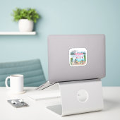 Campsite Camper Trailer Mountians Herinneringen Ma Sticker (Laptop op bureau)