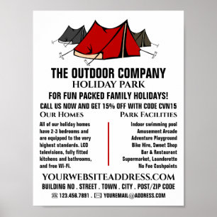 Campsite, Holiday Park Adverteren Poster