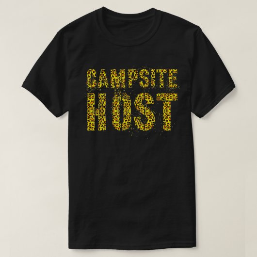 CAMPSITE HOST Lopard Print Summer Counselor Teach T-shirt (Design voorkant)