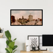 Campus Martius in Detroit, MI 1900 Poster (Thuiskantoor)