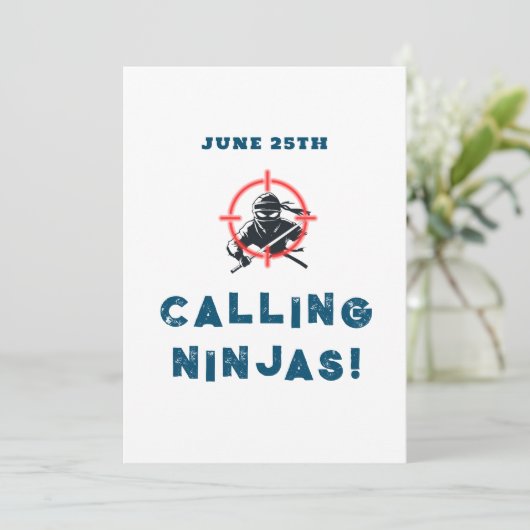 Campus Ninja broederschap partijen Uitnodigingskaa Save The Date (Staand voorkant)