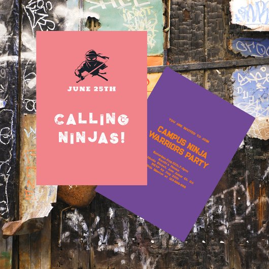 Campus Ninja broederschap partijen Uitnodigingskaa Save The Date