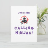 Campus Ninja Fraternité Parties Carte d'invitation (Debout devant)