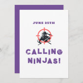 Campus Ninja Fraternité Parties Carte d'invitation (Devant / Derrière)