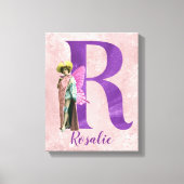 Campy Paars Shimmer Illustrated Letter R Canvas Afdruk (Voorkant)