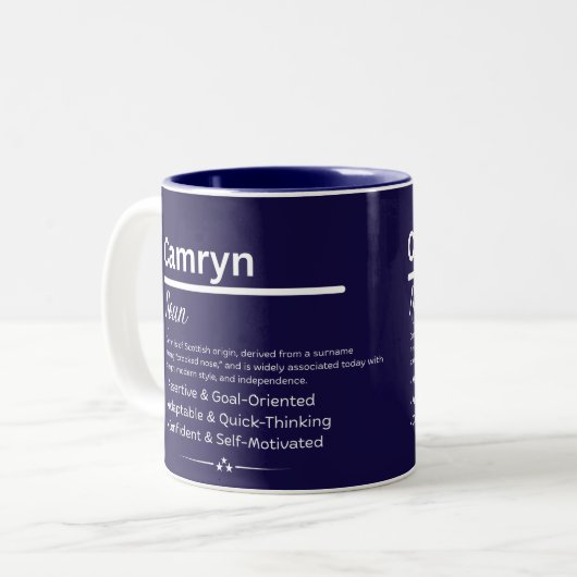Camryn Personalized Girl Name Meaning Coffee Mug (Devant gauche)