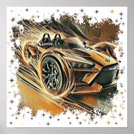 can am High-Speed Orange Supercar Poster (Voorkant)