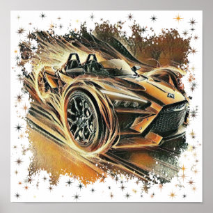 can am oranje supersnelle auto poster