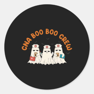 Can Boo Boo Crew Nurse Retro Funny Ghost Halloween Ronde Sticker