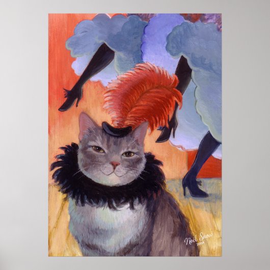 Can-Can Cabaret Dancer Cat Poster (Voorkant)