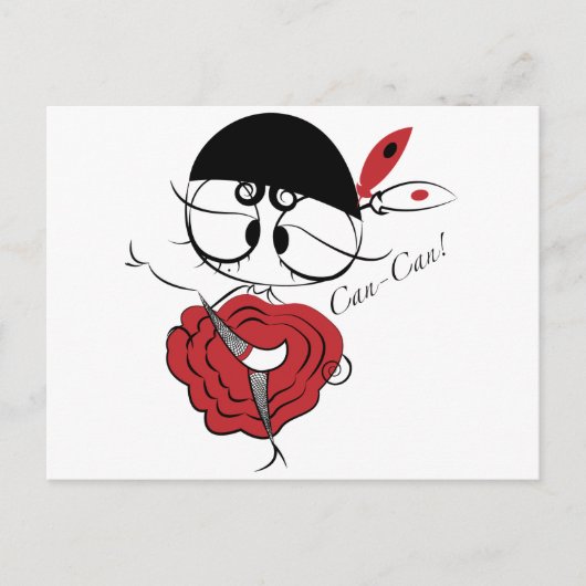 Can-Can dansermeisje Briefkaart (Voorkant)