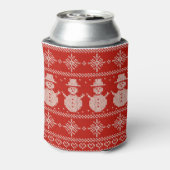 Can Cooler small Ugly Sweater with Snowmen Knit (Blikje Achterkant)
