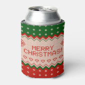 Can Cooler small with Merry Christmas Knit (Blikje Voorkant)