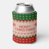 Can Cooler small with Merry Christmas Knit (Blikje Achterkant)