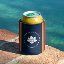 Can Cooler with flag of MIssissippi, USA
