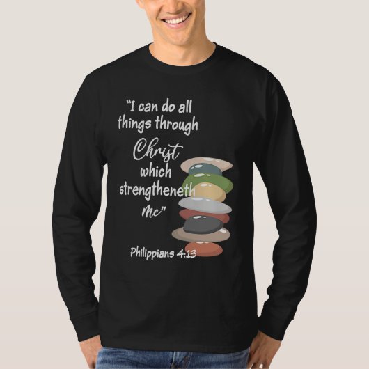 Can Do All Things Religious Bible YM Verse YW Them T-shirt (Voorkant)