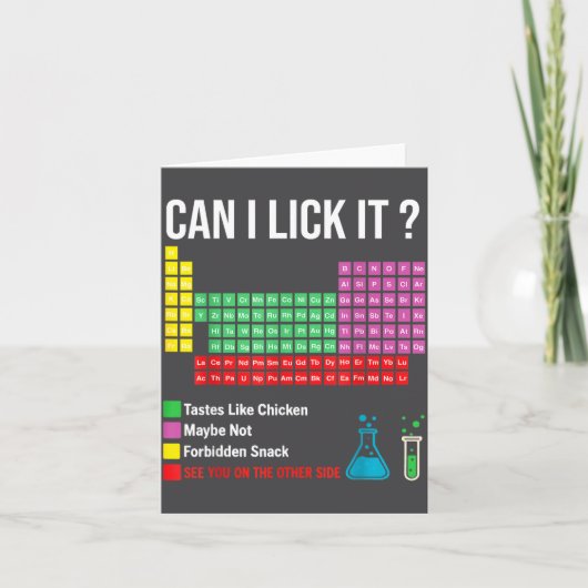 Can I Lick It Periodic Table Chart Science Teacher Kaart (Voorkant)