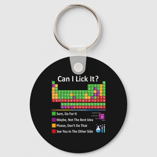 Can I Lick It Periodic Table Chart Science Teacher Sleutelhanger (Voorkant)