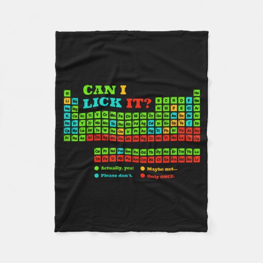 Can I Lick It Periodic Table Funny Science Teacher Fleece Deken (Voorkant)