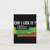 Can I Lick It Periodic Table Funny Science Teacher Kaart (Voorkant)