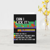 Can I Lick It Periodic Table Funny Science Teacher Kaart (Gele Bloem)