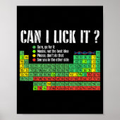 Can I Lick It Periodic Table Funny Science Teacher Poster (Voorkant)